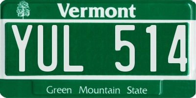 VT license plate YUL514