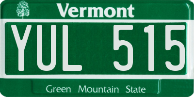 VT license plate YUL515