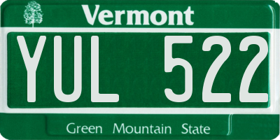 VT license plate YUL522