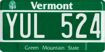 VT license plate YUL524