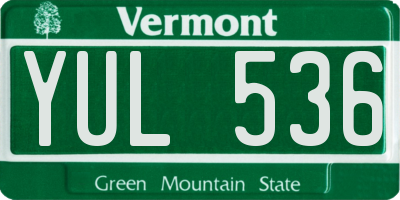 VT license plate YUL536