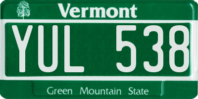 VT license plate YUL538