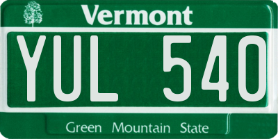 VT license plate YUL540