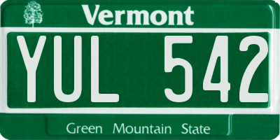 VT license plate YUL542