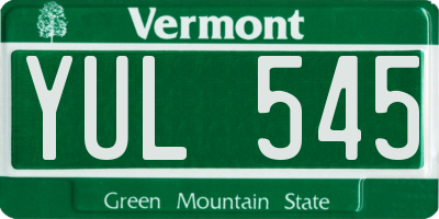 VT license plate YUL545