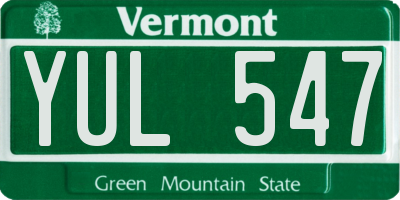 VT license plate YUL547