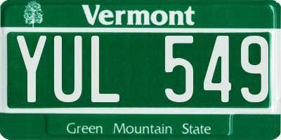 VT license plate YUL549
