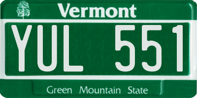 VT license plate YUL551