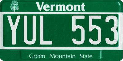 VT license plate YUL553