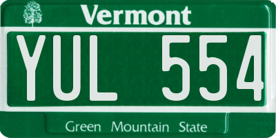 VT license plate YUL554