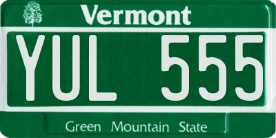 VT license plate YUL555