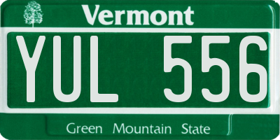 VT license plate YUL556