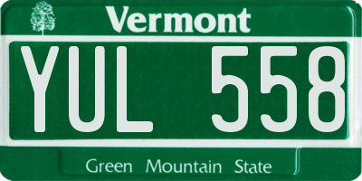 VT license plate YUL558