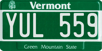 VT license plate YUL559