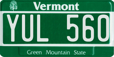 VT license plate YUL560