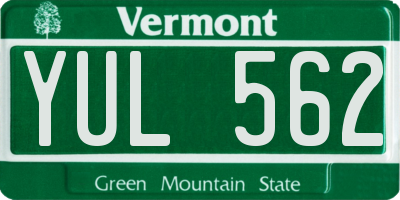VT license plate YUL562