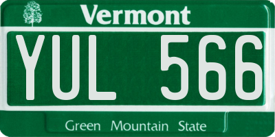 VT license plate YUL566