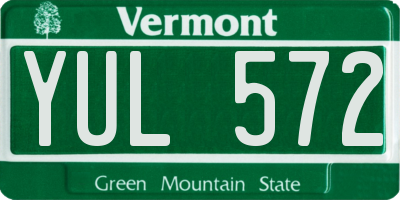 VT license plate YUL572
