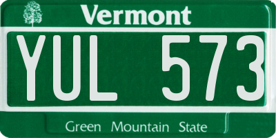 VT license plate YUL573