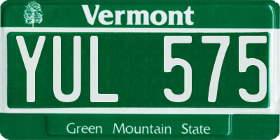VT license plate YUL575