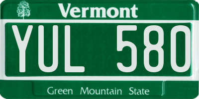 VT license plate YUL580