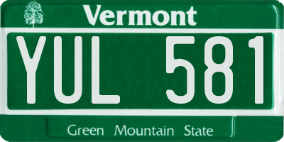 VT license plate YUL581