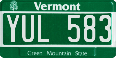 VT license plate YUL583