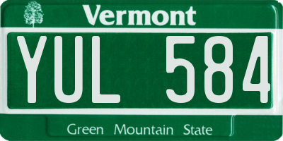 VT license plate YUL584