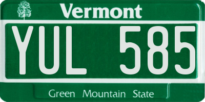 VT license plate YUL585