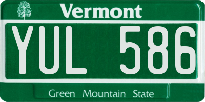VT license plate YUL586