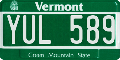 VT license plate YUL589
