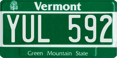 VT license plate YUL592