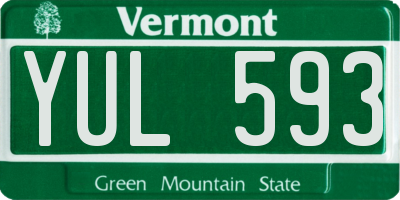 VT license plate YUL593