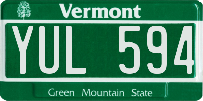 VT license plate YUL594
