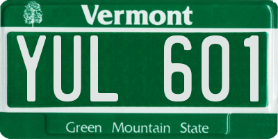 VT license plate YUL601