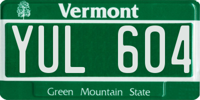 VT license plate YUL604