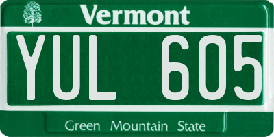 VT license plate YUL605