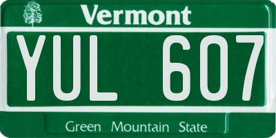 VT license plate YUL607