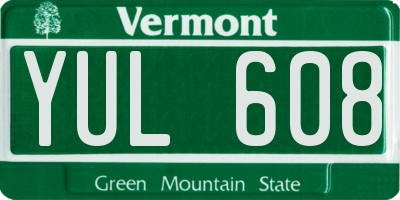 VT license plate YUL608
