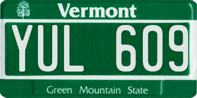 VT license plate YUL609