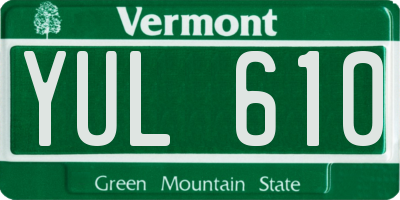 VT license plate YUL610