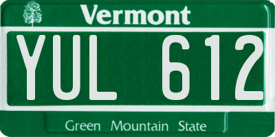 VT license plate YUL612