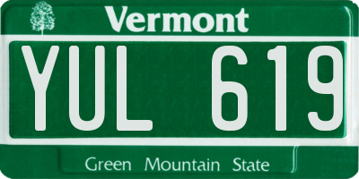 VT license plate YUL619