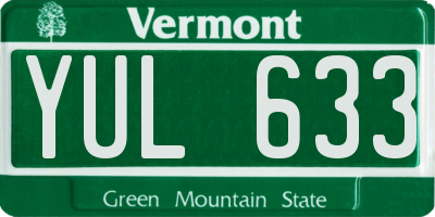 VT license plate YUL633