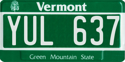 VT license plate YUL637