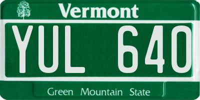 VT license plate YUL640