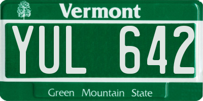 VT license plate YUL642