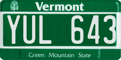 VT license plate YUL643