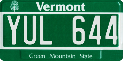 VT license plate YUL644