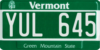 VT license plate YUL645